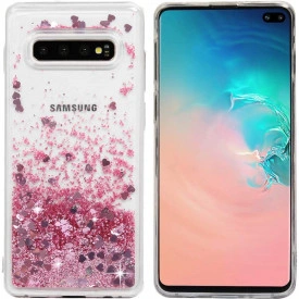 Husa Samsung Galaxy S10 Plus cu Apa si Sclipici, Lichid si Glitter, Fashion, Roz