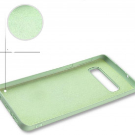 Husa Samsung Galaxy S10 Plus, ultra slim silicon si microfibra Verde - Img 3