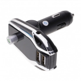 Modulator auto FM, car kit bluetooth, transmitator FM, Transmitator Bluetooth wireless, adaptor FM, modulator muzica Handsfree Mp3 Player, audio USB, design elegant, Argintiu - Img 2