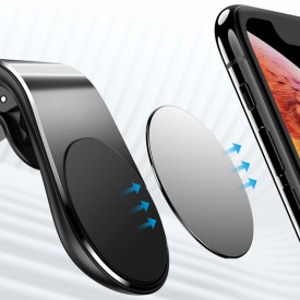 Suport auto cu magnet pentru telefon sau tableta, 360 de grade, montaj pe grilele de ventilatie a masinii, universal - Img 2