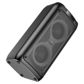 Boxa portabila outdoor, Hoco (HA6) - BT 5.3, cu microfon, Karaoke, Wireless, 4500mAh, TF Card, USB, AUX si TWS, 2x15W, RGB ambient light, Black - Img 4