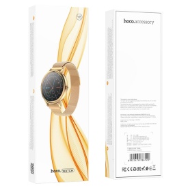 Ceas SmartWatch dama, Hoco (Y8), 1.09 inches, Monitorizarea Batailor Inimii, Waterproof, Rene 8762C, 180mAh | GOLD Rose - Img 5