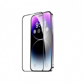 Folie protectie din sticla iPhone 14 Pro, full cover, case friendly, full glue, rezistenta la socuri
