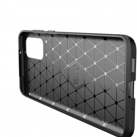 Husa antisoc Samsung Galaxy S20, stil carbon, ultra slim, Negru, fashion look - Img 2