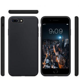 Husa iPhone 7 Plus / iPhone 8 Plus, ultra slim silicon, interior din catifea, Negru - Img 2
