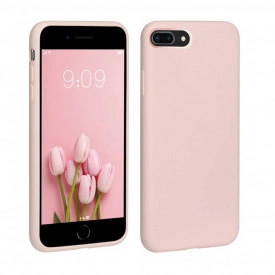 Husa iPhone 7 Plus / iPhone 8 Plus, ultra slim silicon, interior din catifea, Dusty Roz