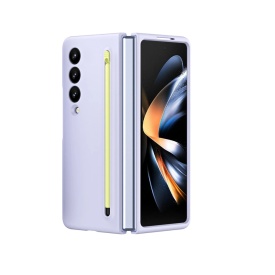 Husa protectie compatibila cu Samsung Galaxy Z Fold 3, cu S-Pen inclus, Slim, Antisoc, Premium Quality, din policarbonat, 2 piese, Mov