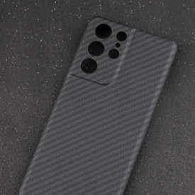 Husa protectie din Kevlar pentru Samsung Galaxy S21 ultra, din Fibra de Carbon, isag