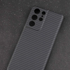 Husa protectie din Kevlar pentru Samsung Galaxy S21 ultra, din Fibra de Carbon, isag
