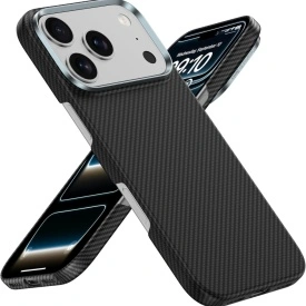 husa iphone 17 pro max din kevlar ultra slim, carbon