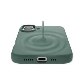 husa iphone 17 verde armata catifea la interior si silicon planetphone