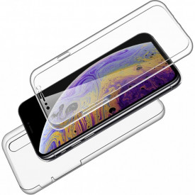 husa fata spate iphone Xs, silicon transparent