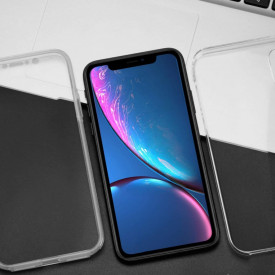 husa fata spate iphone XR, transparenta