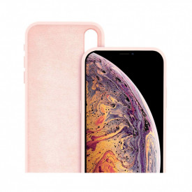 husa iphone X Max din silicon si catifea roz