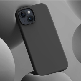 husa iphone 15 plus negru si catifea planetphone