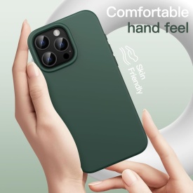 husa verde iphone 16 pro max cu catifea la interior planetphone