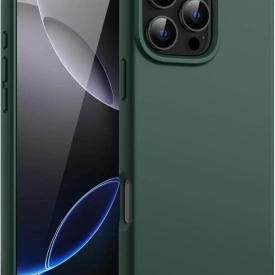husa verde iphone 16 pro cu catifea la interior planetphone
