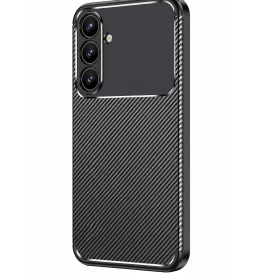 Husa protectie Samsung Galaxy A56, silicon, design carbon, subtire, neagra