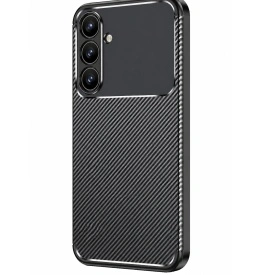 Husa protectie Samsung Galaxy A56, silicon, design carbon, subtire, neagra