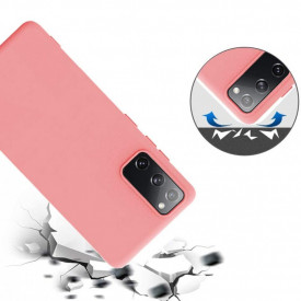 Husa protectie Samsung Galaxy S20 FE, ultra slim, silicon Roz, cu interior de catifea, protectie camera - Img 4