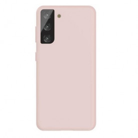 Husa protectie Samsung Galaxy S21 Plus, ultra slim, silicon Roz Pal, cu interior de catifea, protectie camera