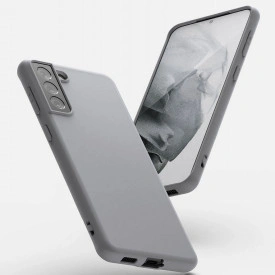 Husa protectie Samsung Galaxy S21, ultra slim, silicon Gri, cu interior de catifea, protectie camera - Img 4