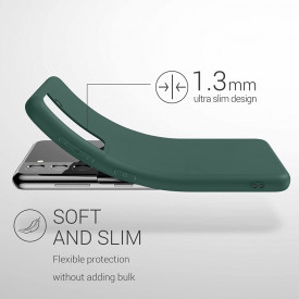 husa silicon si catifea samsung s22 plus verde planetphone