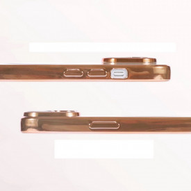 husa iphone 14 magsafe transparenta margini aurii planetphone