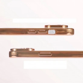 husa iphone 14 magsafe transparenta margini aurii planetphone