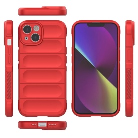 Husa protectie Wave style, compatibila cu iPhone 15, antisoc, silicon Rosu, interior din microfibra, anti-alunecare, protectie camera, protectie ecran - Img 3