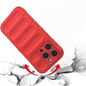 Husa protectie Wave style, compatibila cu iPhone 16 Pro Max, antisoc, silicon Rosu, interior din microfibra, anti-alunecare, protectie camera, protectie ecran - Img 5