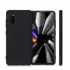 Husa Samsung Galaxy A41, ultra slim silicon si microfibra, Negru - Img 2