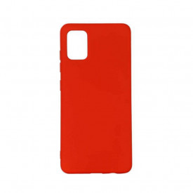 Husa Samsung Galaxy A41, ultra slim silicon si microfibra, Rosu