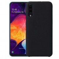 Husa Samsung Galaxy A50 silion+microfibra negru