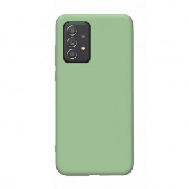 Husa Samsung Galaxy A72, ultra slim silicon si microfibra, Verde