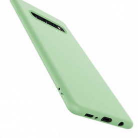 Husa Samsung Galaxy S10 Plus, ultra slim silicon si microfibra Verde