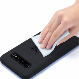 Husa Samsung Galaxy S10, ultra slim silicon si microfibra, Negru - Img 3