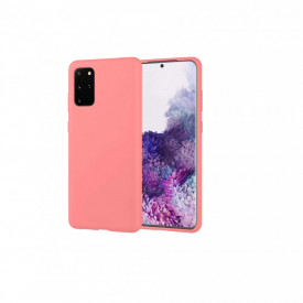 Husa Samsung Galaxy S20 Plus, ultra slim silicon si microfibra, Roz