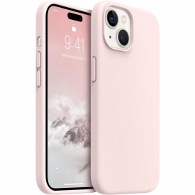Husă silicon iPhone 15 Roz – Ultra Slim, Protecție Ecran & Cameră, Grip Premium