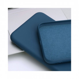 Husa slim din silicon Samsung Galaxy A22 4G, silicon Bleumarin, cu interior de catifea - Img 2