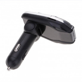 Modulator auto FM, car kit bluetooth, transmitator FM, Transmitator Bluetooth wireless, adaptor FM, modulator muzica Handsfree Mp3 Player, audio USB, design elegant, Argintiu - Img 3