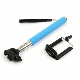 Selfie Stick MonoPod din Aluminiu, Bluetooth, cu telecomanda, 100cm, Universal, Albastru, compatibil IOS si Android - Img 6