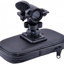 Husa suport telefon pentru bicicleta sau motocicleta negru cu prindere 360
