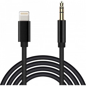 Cablu Auxiliar iPhone Lightning → Jack 3.5 mm 1 m Negru – Sunet Clar și Stabil