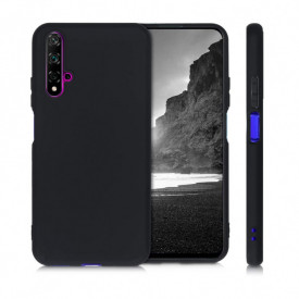 Husa Huawei Nova 5T, ultra slim, silicon Negru, cu interior de catifea, protectie camera - Img 2