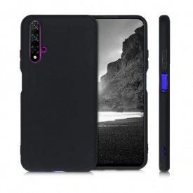 Husa Huawei Nova 5T, ultra slim, silicon Negru, cu interior de catifea, protectie camera - Img 2