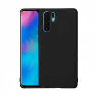 Husa Huawei P30 Pro, ultra slim silicon si microfibra, Negru