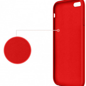 Husa iPhone 6 / iPhone 6S, ultra slim silicon, interior din catifea, Rosu - Img 4