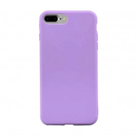 Husa iPhone 7 Plus / iPhone 8 Plus, ultra slim silicon, interior din catifea, Mov