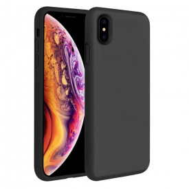 Husa iPhone X, iPhone 10, iPhone XS, iPhone 10S, ultra slim, silicon, cu interiorul din microfibra, Negru